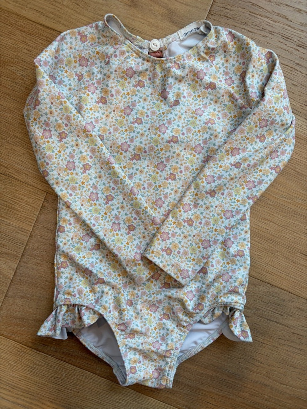 Minnow Swim Floral Long-Sleeve One-Piece Swimsuit